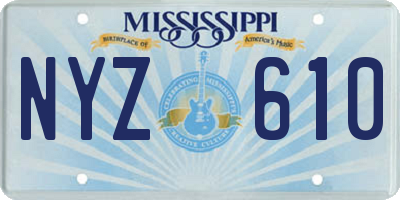 MS license plate NYZ610