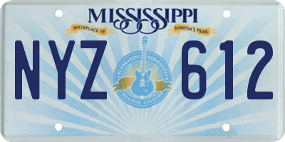 MS license plate NYZ612