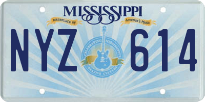 MS license plate NYZ614