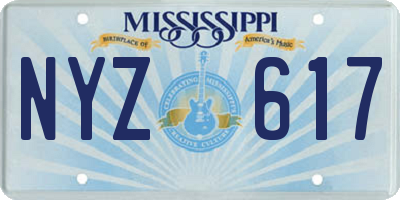 MS license plate NYZ617