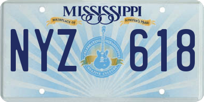 MS license plate NYZ618