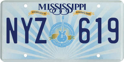 MS license plate NYZ619