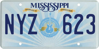 MS license plate NYZ623
