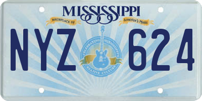 MS license plate NYZ624