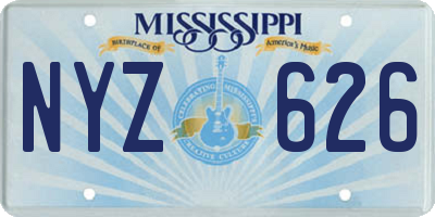 MS license plate NYZ626