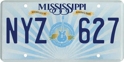 MS license plate NYZ627