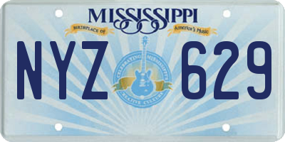 MS license plate NYZ629