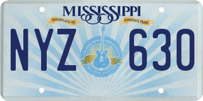 MS license plate NYZ630