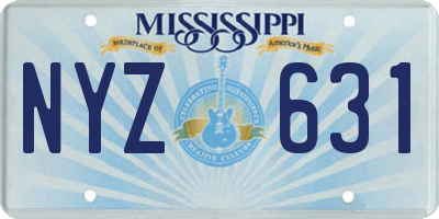 MS license plate NYZ631
