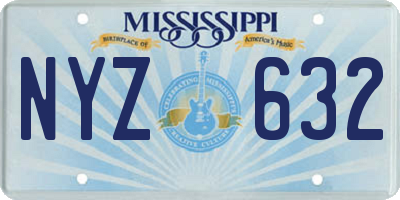 MS license plate NYZ632
