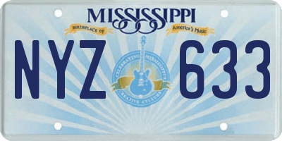 MS license plate NYZ633