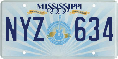 MS license plate NYZ634