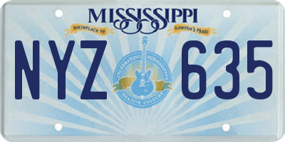 MS license plate NYZ635