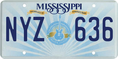 MS license plate NYZ636