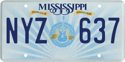 MS license plate NYZ637
