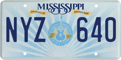 MS license plate NYZ640
