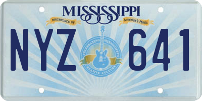 MS license plate NYZ641