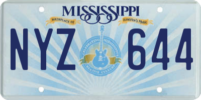 MS license plate NYZ644