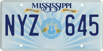 MS license plate NYZ645