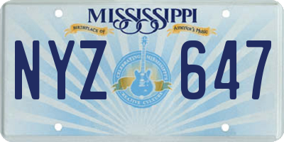 MS license plate NYZ647