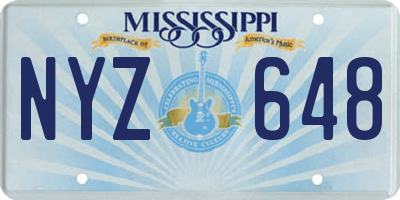 MS license plate NYZ648