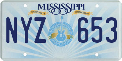 MS license plate NYZ653