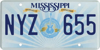 MS license plate NYZ655