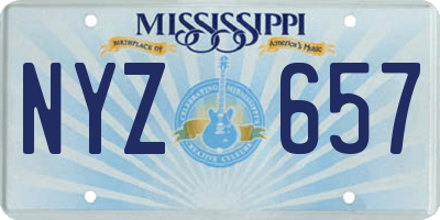 MS license plate NYZ657