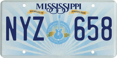MS license plate NYZ658