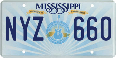 MS license plate NYZ660