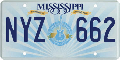 MS license plate NYZ662