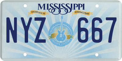 MS license plate NYZ667