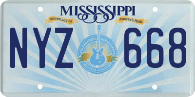 MS license plate NYZ668