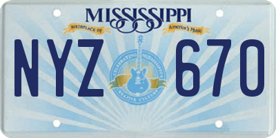 MS license plate NYZ670
