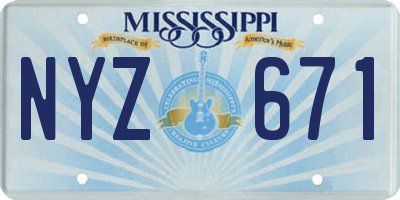 MS license plate NYZ671