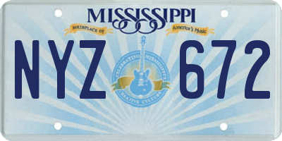 MS license plate NYZ672