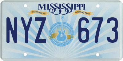 MS license plate NYZ673