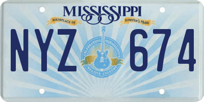 MS license plate NYZ674