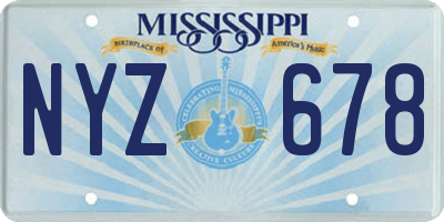 MS license plate NYZ678