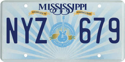 MS license plate NYZ679