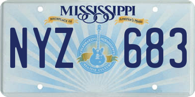 MS license plate NYZ683