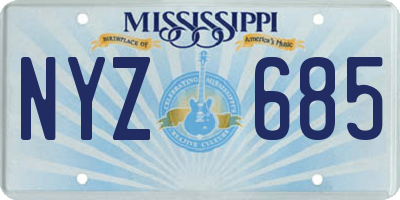 MS license plate NYZ685
