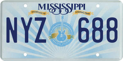 MS license plate NYZ688