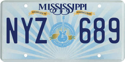 MS license plate NYZ689