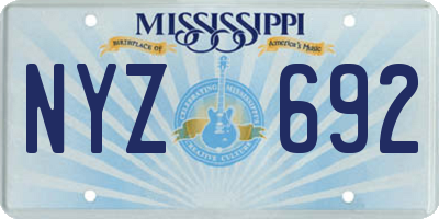 MS license plate NYZ692