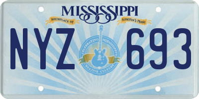 MS license plate NYZ693