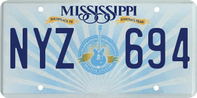 MS license plate NYZ694