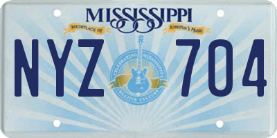 MS license plate NYZ704
