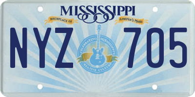MS license plate NYZ705