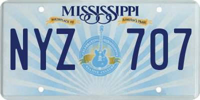 MS license plate NYZ707